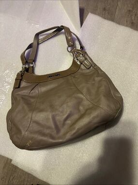 Coach Leather Shoulder Bag in Taupe